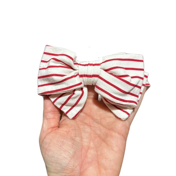 Mud Pie Poinsettia and Striped Gown with head band size 0-3 months Festive - Picture 5 of 6